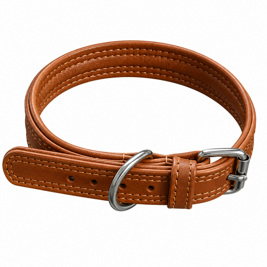 Leather Dotted Collar Small Breed & Cats Mushroom