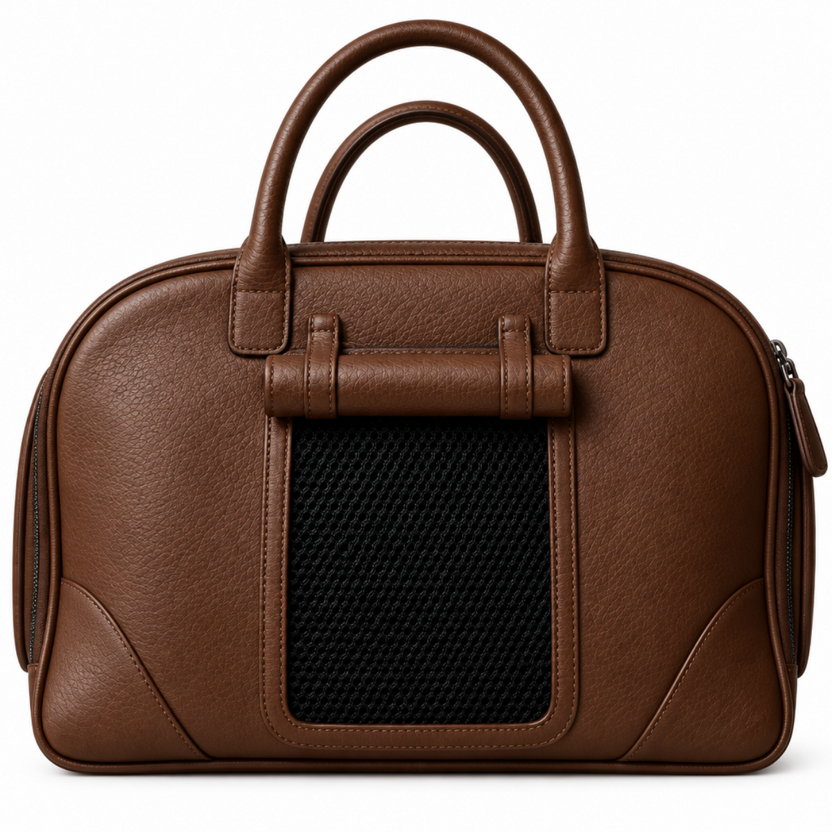 Leather DUFFEL Bag Small Breed Dogs & Cats Brown